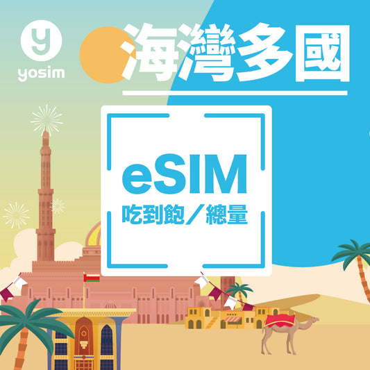 【海灣多國｜eSIM】沙烏地阿拉伯、阿聯酋、卡達、科威特四國通用｜計日型/總量型｜虛擬卡、即買即發