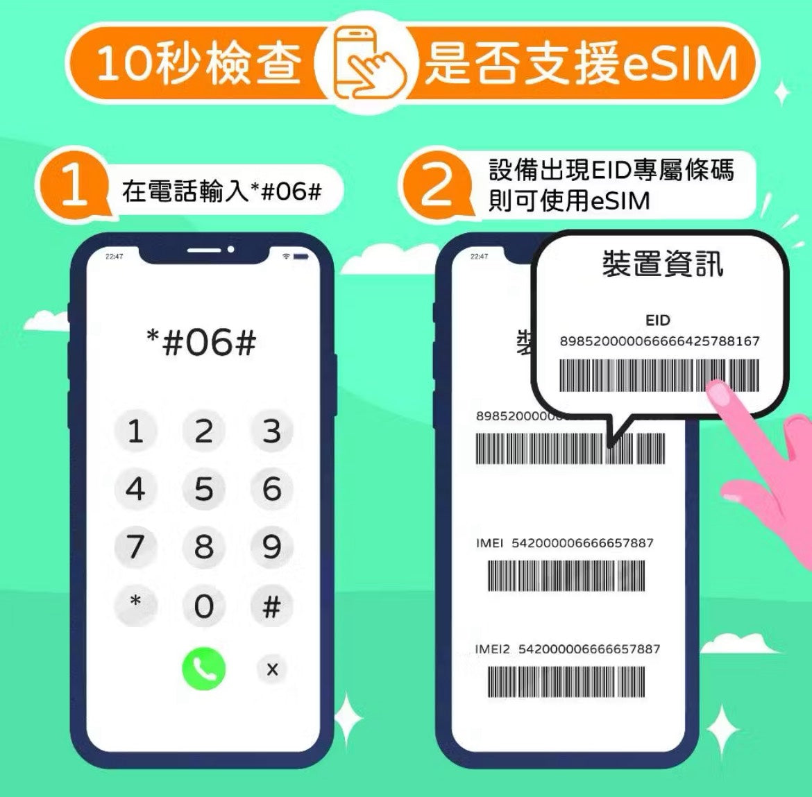 eSIM 支援裝置 - iPhone Android 手機掃碼即用免換卡
