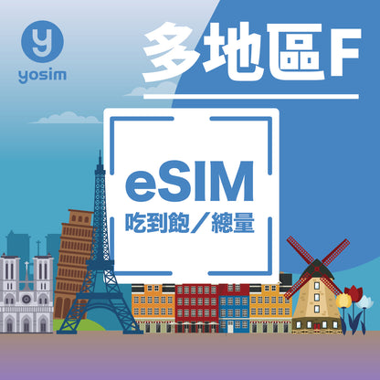 多地區eSIM｜43國通用上網卡｜歐洲+美國+紐西蘭 即插即用 總量 高速上網 吃到飽