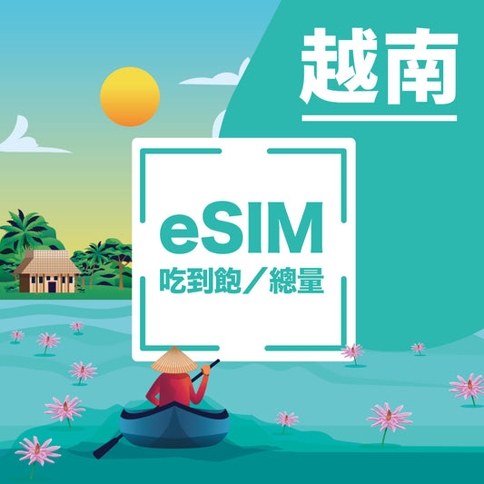 越南 eSIM 卡 - Vinaphone 與 Mobifone 雙電信 4G/5G 高速上網，富國島適用，即買即發
