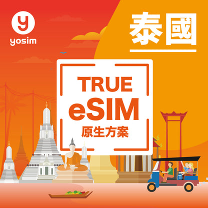 【泰國｜eSIM】泰國最大電信 True 原生方案｜部分方案含門號｜吃到飽不降速、可通話