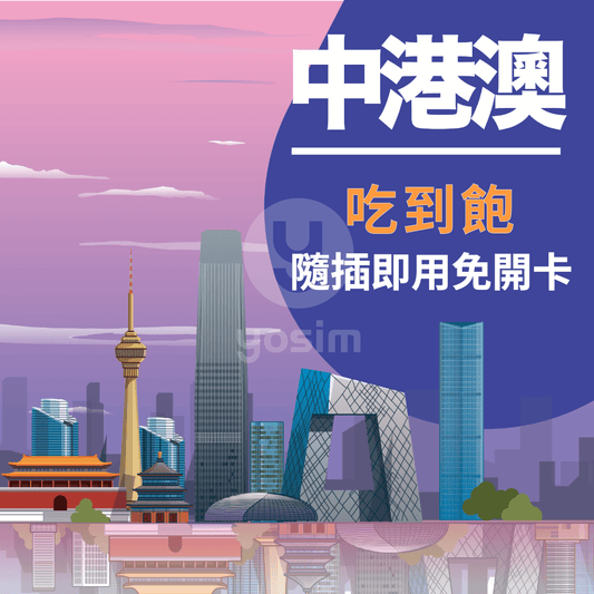 中港澳上網SIM卡｜中國香港澳門通用｜免翻牆4G/5G高速網路｜支援FB LINE IG Google

